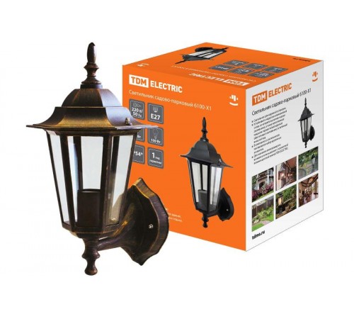 Светильник садово-парковый ЛБУ 6100-11 100Вт ЛН/КЛЛ/LED E27 IP33 шестигранник, вверх  SQ0330-0016  TDM