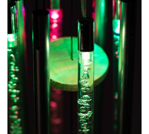 Садовый светильник Солнечный ветер ERASF22-46 на солнечной батарее, RGB 6LED, 70 см, d 13,5 см  Б0057664  ЭРА