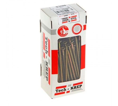 Саморезы универсальные 90х5,0 мм (100 шт) желтые - коробка с окном ( 0,71 кг)  102267  Tech-KREP