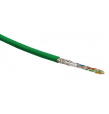 SFUTP4-C5E-S24-IN-LSZH-GN-305 (305 м) Кабель витая пара SF/UTP, категория 5e, 4 пары(24 AWG),одножил. (solid) LSZH 444629  Hyperline