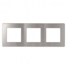 Рамка для розеток и выключателей ЭРА Серия 12 12-5103-03 на 3 поста, Сатин, алюминий  Б0052521  ЭРА