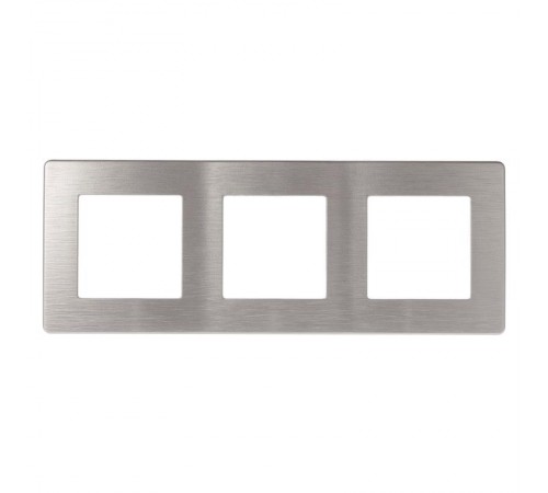 Рамка для розеток и выключателей ЭРА Серия 12 12-5103-03 на 3 поста, Сатин, алюминий  Б0052521  ЭРА
