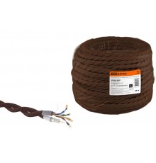 Ретро провод "Эко" TV + Internet витой, коричневый (45м)  SQ2803-0003  TDM