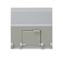 Розетка наклонная для передачи данных со шторкой на 1 разъем RJ45 серого цвета S27  27081-37  Simon