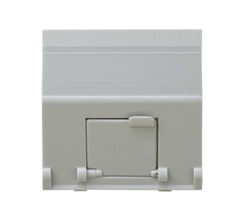 Розетка наклонная для передачи данных со шторкой на 1 разъем RJ45 серого цвета S27  27081-37  Simon