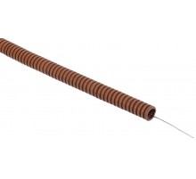 ELASTA Труба гофр. ПВХ d=25мм с зондом дуб (100м) IEK  ET-TG21-121-025-100-K24  IEK