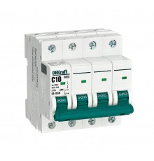 Выключатель автоматический без теплозащиты четырехполюсный ВА-103М 4P 10А характеристика C 6кА  12528DEK  Dekraft