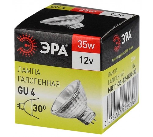 Лампа галогенная 35Вт 12В GU4 MR11  C0027362  ЭРА
