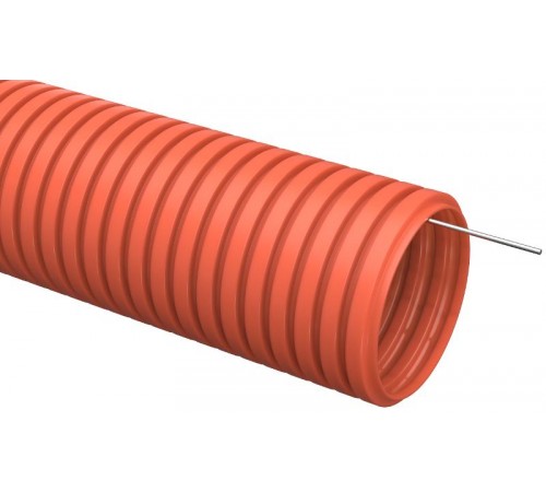 Труба гибкая гофрированная ПНД 20мм с протяжкой (100м) оранжевый  CTG20-20-K04-100  IEK