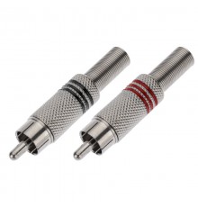 Разъем штекер RCA металл под винт ZN черный/красный PROCONNECT  14-0410-4  PROconnect