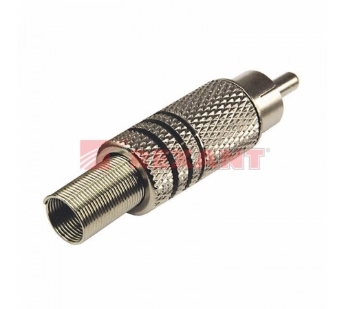 Разъем штекер RCA металл под винт черный/красный  14-0410  REXANT