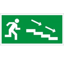 ST-46 односторонний рассеиватель URAN STANDARD с пиктограммой ПЭУ 004 По лестнице вниз направо (202х96)  4502004570  Световые Технологии