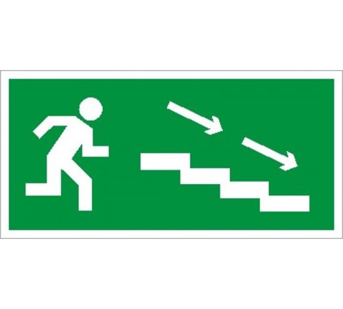 ST-46 односторонний рассеиватель URAN STANDARD с пиктограммой ПЭУ 004 По лестнице вниз направо (202х96)  4502004570  Световые Технологии