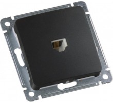 Розетка телефонная скрытой установки, механизм, цвет черный  РСТ-400-08  HEGEL