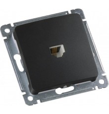 Розетка телефонная скрытой установки, механизм, цвет черный  РСТ-400-08  HEGEL