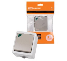 Выключатель 1-кл. с подсветкой открытой установки IP54 10А "Вуокса"   SQ1803-0004  TDM