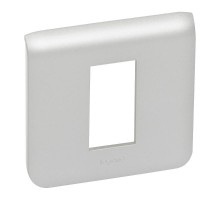 Рамка пластиковая Mosaic 1 модуль 1 пост Алюминий  079311  Legrand