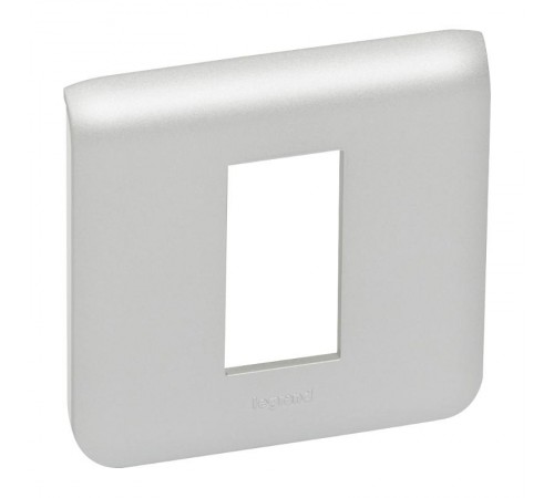 Рамка пластиковая Mosaic 1 модуль 1 пост Алюминий  079311  Legrand