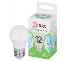 Лампа светодиодная  GREEN LINE LED P45-12W-840-E27 GL E27 12 Вт шар яркий белый свет  Б0067050  ЭРА