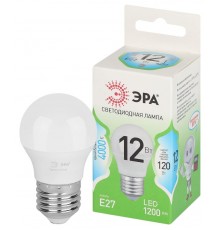 Лампа светодиодная  GREEN LINE LED P45-12W-840-E27 GL E27 12 Вт шар яркий белый свет  Б0067050  ЭРА