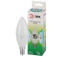 Лампа светодиодная  GREEN LINE LED B35-15W-840-E14 GL E14 15 Вт свеча яркий белый свет  Б0067121  ЭРА