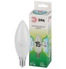 Лампа светодиодная  GREEN LINE LED B35-15W-840-E14 GL E14 15 Вт свеча яркий белый свет  Б0067121  ЭРА