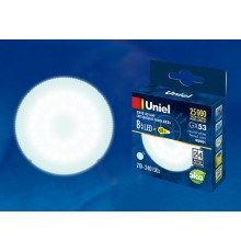 Лампа светодиодная LED-GX53-8W/NW/GX53/FR PLZ01WH LED, матовая. .  UL-00001671  Uniel