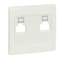 Валенсия лицевая панель розетки RJ-45 2-местная жемчуг EKF PROxima   ESK02-L-035-50   EKF