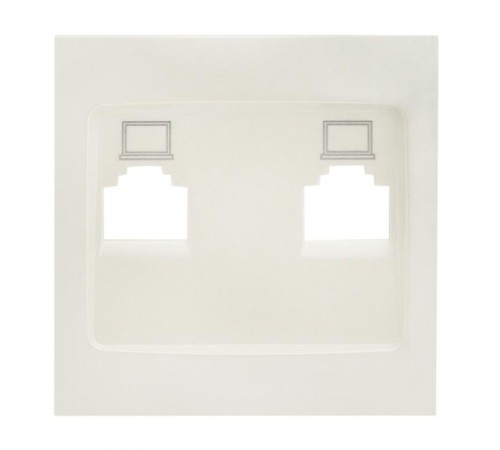 Валенсия лицевая панель розетки RJ-45 2-местная жемчуг EKF PROxima   ESK02-L-035-50   EKF