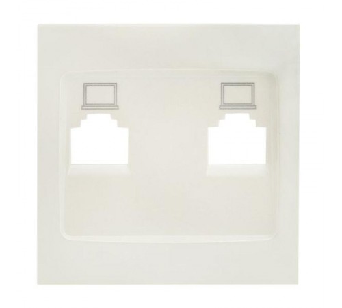 Валенсия лицевая панель розетки RJ-45 2-местная жемчуг EKF PROxima   ESK02-L-035-50   EKF