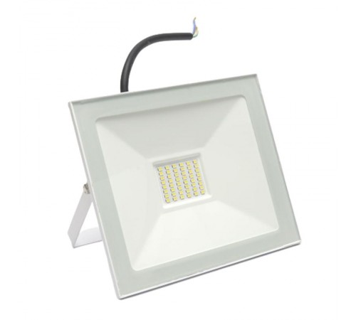 Прожектор светодиодный SFL90-50 2835 SMD 50W 6400K AC220V/50Hz IP65, белый в компактном корпусе, 205*30*160 мм  55073  SAFFIT