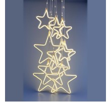 Гирлянда занавес  Неоновые звезды, теплый белый, 2,4 м* 08 м, ЕGNIG - ST  , 220 V,  8 режимов, длина провода 1,5 м, IP2  Б0051877  ЭРА