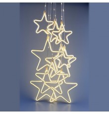 Гирлянда занавес  Неоновые звезды, теплый белый, 2,4 м* 08 м, ЕGNIG - ST  , 220 V,  8 режимов, длина провода 1,5 м, IP2  Б0051877  ЭРА