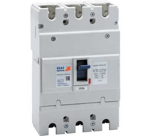 Выключатель автоматический OptiMat E250L160-УХЛ3-РЕГ 273916  КЭАЗ