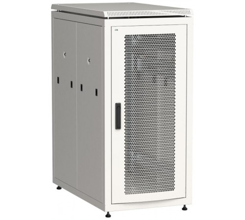 Шкаф сетевой 19" LINEA N 28U 600х1000 мм с L-профилями перфорированные двери серый  LN35-28U61-PP-L  ITK