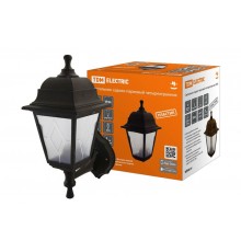 Светильник садово-парковый НБУ 04-60-001 четырехгранник, настенный, пластик, расс.пластик, черный  SQ0330-0764  TDM