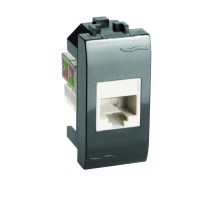 Тел.роз. RJ12 (6P6C, Hyperline, заделка NE-TOOL) Brava, черн., 1мод  77120N  DKC