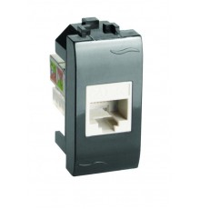 Brava черный розетка компьютерная RJ45 категория 6 UTP 1мод  77458N  DKC