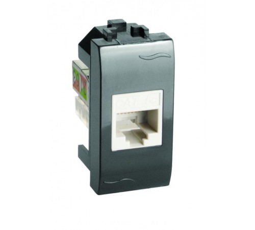 Тел.роз. RJ12 (6P6C, Hyperline, заделка NE-TOOL) Brava, черн., 1мод  77120N  DKC