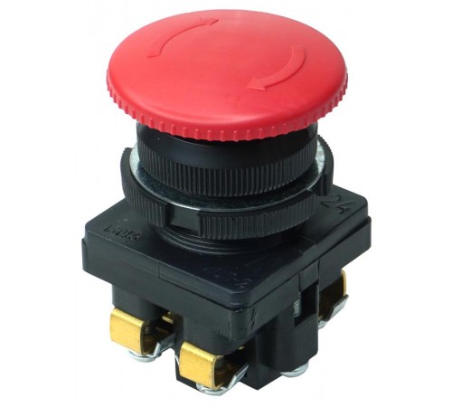 КЕ-131 У3 исп.2, красный, 1з+1р, гриб с фиксацией, IP40, 10А, 660В, выключатель кнопочный (ЭТ)  ET529293  Электротехник
