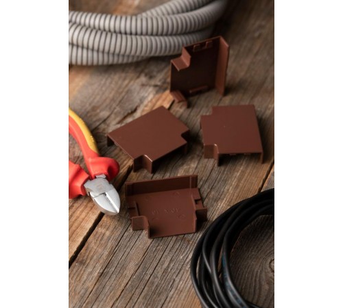 Угол T-образный (40х16) (4 шт) Plast EKF PROxima  под темное деревоtchd-40-16x4EKF