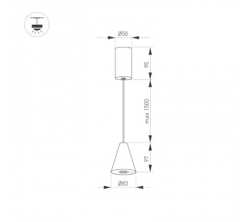 Светильник SP-ELEMENTA-CONE-R83-9W Warm3000 (WH, 39 deg, 230V) (Arlight, IP40 Металл, 3 года)  032772  Arlight