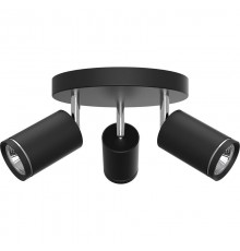 Светильник-спот настенно-потолочный под лампу GU10, ML203-1 3х50Вт черный  41924  FERON