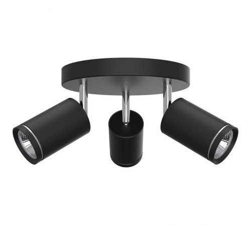 Светильник-спот настенно-потолочный под лампу GU10, ML203-1 3х50Вт черный  41924  FERON