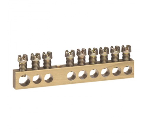 Клеммная колодка - крепятся винтами М4 - 1 x 6-25 мм - 8 x 1,5-16 мм - длина 73 мм  004803  Legrand