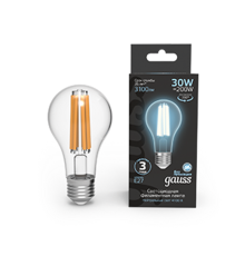 Лампа светодиодная Filament А70 30W 3100lm 4100К Е27 LED 1/10/40  102902230  Gauss