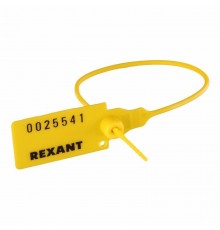 Пломба пластиковая номерная 220 мм желтая  07-6112  REXANT