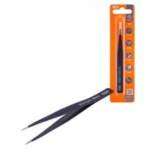 Пинцет прецизионный прямой 125 мм, острое жало, нерж., антистатич. покр., блистер, "Рубин"  SQ1025-0803  TDM