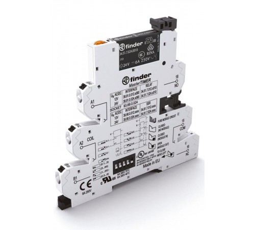 Интерфейсный модуль, электромеханическое реле с таймером, серия MasterTimer (мультифункциональный: AI,DI,GI,SW,BE,CE,DE,EE);  399100240060  Finder