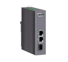 Промышленный медиаконвертер, 3-х портовый, 1х100Base-X SFP слот, 2х10/100Base-T(X) портов RJ45, 12-48В DC/18-30В AC, с резервированием  N1100-1SFP2T-